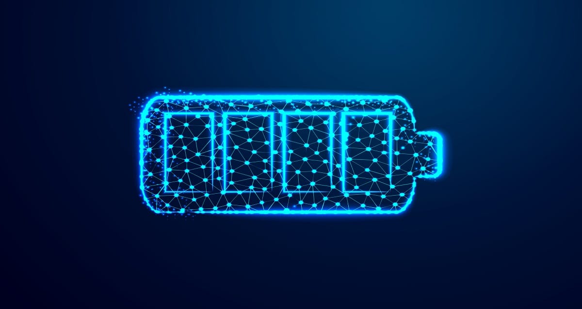 Pharmacy symbols Connection and disconnection concept. lines, triangles and particle style design. Illustration vector Battery Life Myths in Neckbands