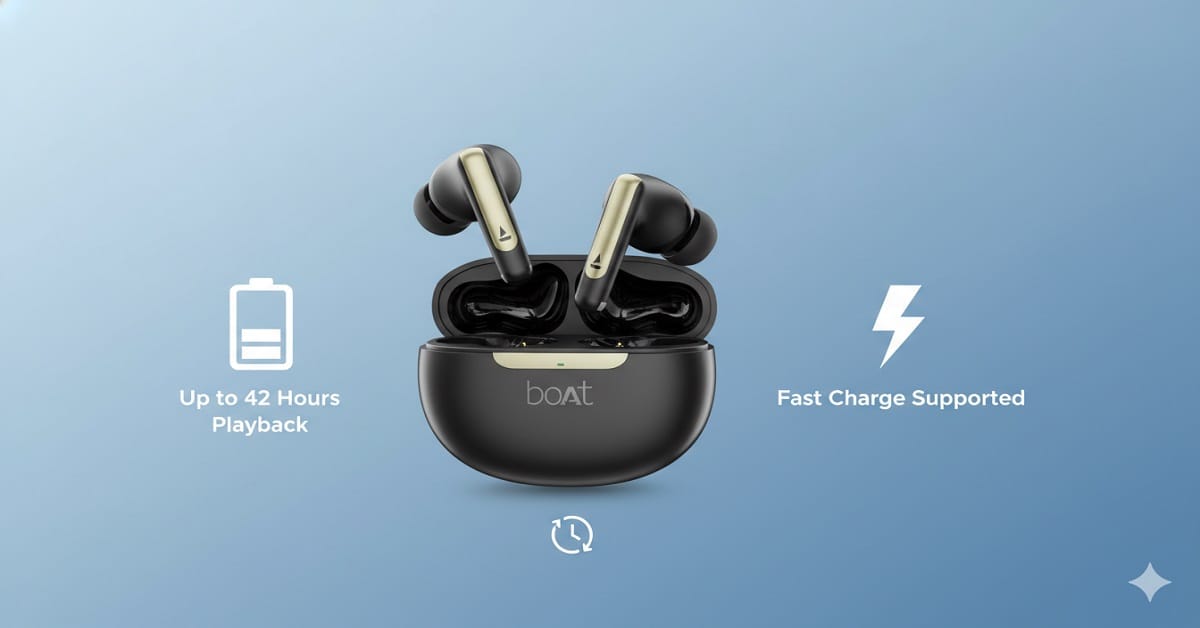 Boat Airdopes 141 Elite ANC Battery