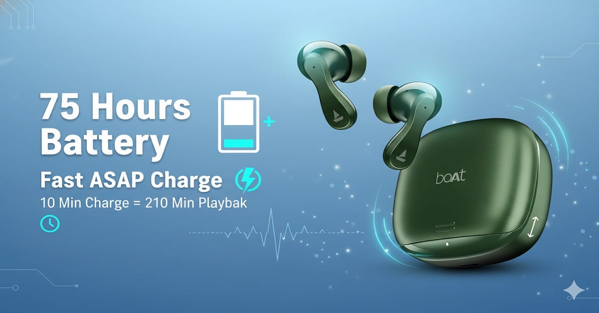 boat airdopes 313 Battery