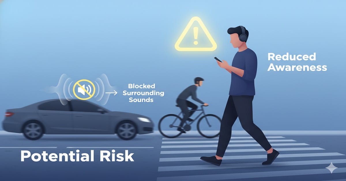 disadvantages of noise cancelling headphones Safety