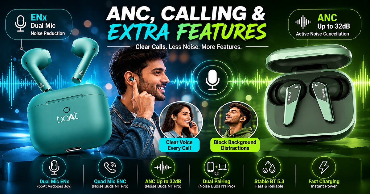 boAt Airdopes Joy vs Noise Buds N1 Pro Calling boAt Airdopes Joy vs Noise Buds N1 Pro Calling