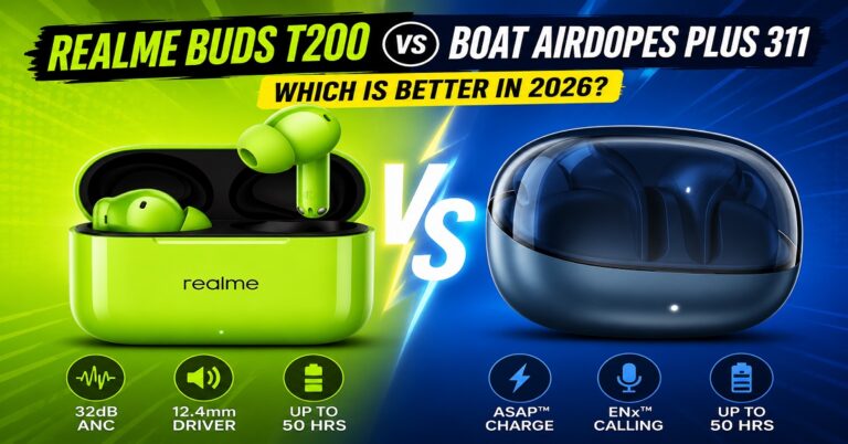 Realme Buds T200 vs boAt Airdopes Plus 311