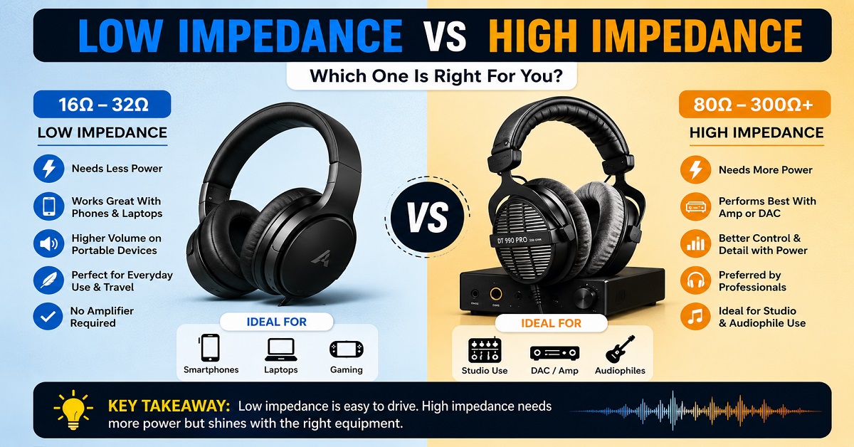 what is headphone impedance versus